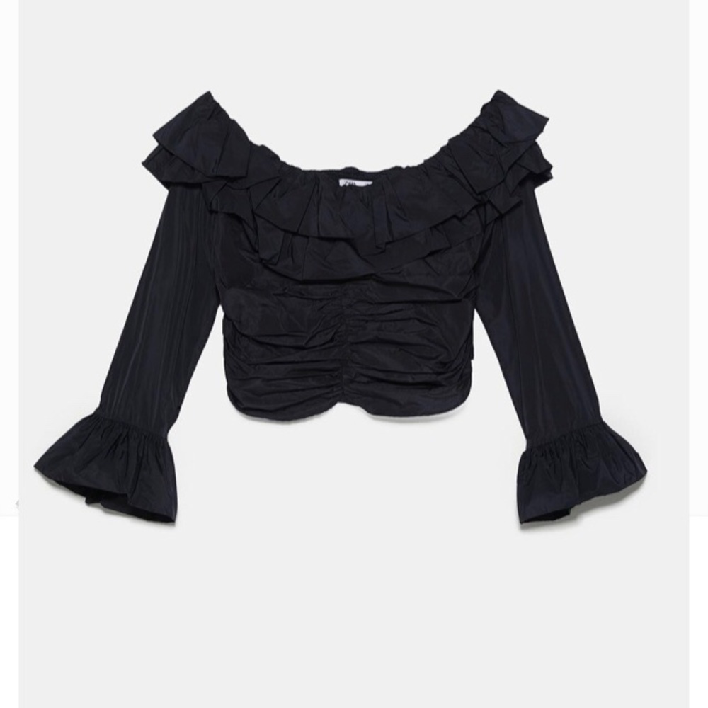 Zara Cropped Ruched Top - Picture 4 of 5